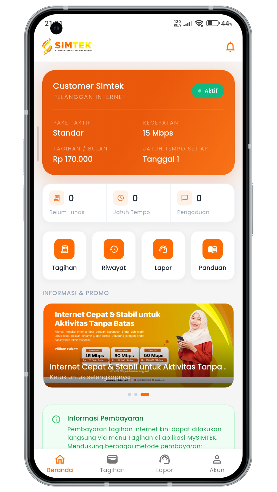 Tampilan Aplikasi MySimtek